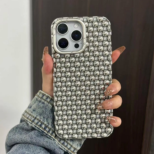 Matte Silver Hollow Case For iPhone 13 14 15 16 17 Pro Max 17 Air