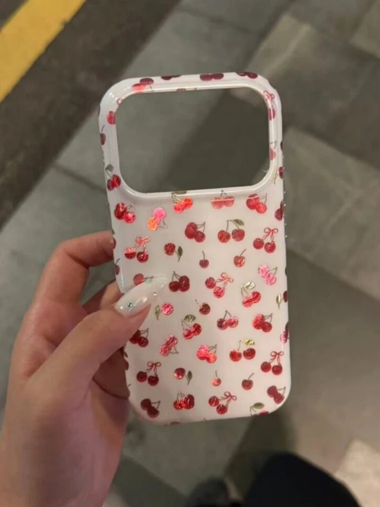 Ins Cute Shine Cherry Case